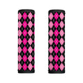 Deep Pink And Black Argyle Pattern Print Handle Covers