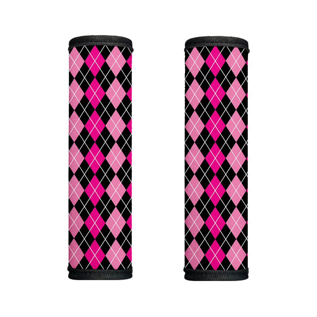Deep Pink And Black Argyle Pattern Print Handle Covers