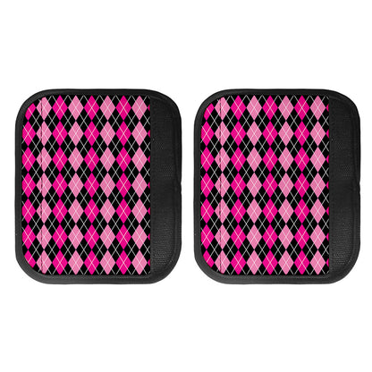 Deep Pink And Black Argyle Pattern Print Handle Covers