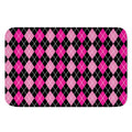 Deep Pink And Black Argyle Pattern Print Indoor Door Mat