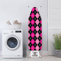 Deep Pink And Black Argyle Pattern Print Ironing Board Cover