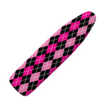 Deep Pink And Black Argyle Pattern Print Ironing Board Cover