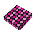 Deep Pink And Black Argyle Pattern Print Outdoor Seat Cushion Cover