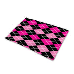 Deep Pink And Black Argyle Pattern Print Pet Cooling Mat Cover