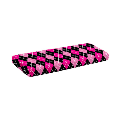 Deep Pink And Black Argyle Pattern Print Piano Keyboard Cover