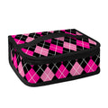 Deep Pink And Black Argyle Pattern Print Small Lunch Bag
