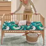 Deep Sea Wave Surfing Pattern Print Baby Crib Sheet