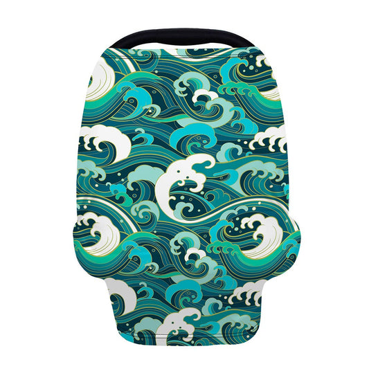 Deep Sea Wave Surfing Pattern Print Baby Seat Cover