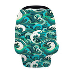 Deep Sea Wave Surfing Pattern Print Baby Seat Cover