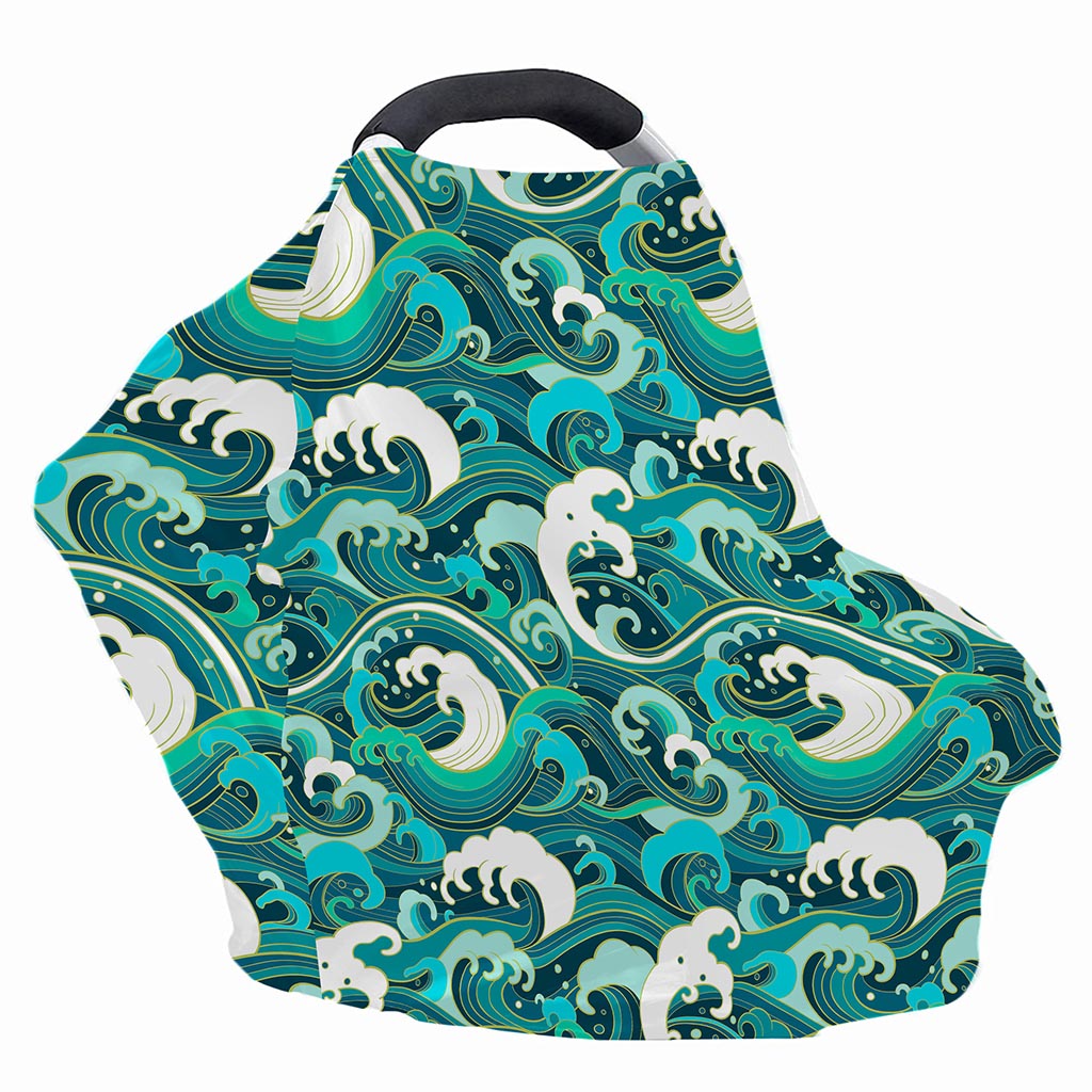 Deep Sea Wave Surfing Pattern Print Baby Seat Cover