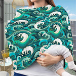 Deep Sea Wave Surfing Pattern Print Baby Seat Cover