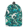 Deep Sea Wave Surfing Pattern Print School Backpack