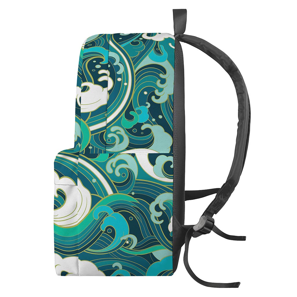 Deep Sea Wave Surfing Pattern Print Backpack