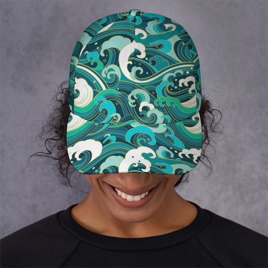 Deep Sea Wave Surfing Pattern Print Baseball Cap