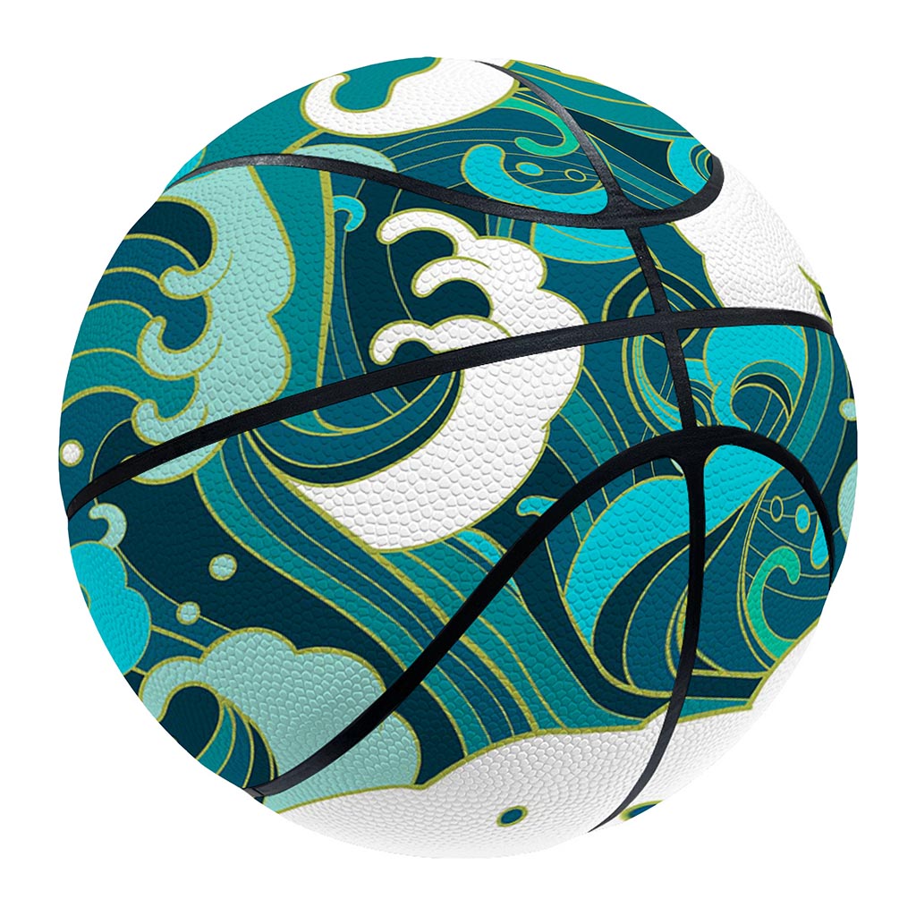 Deep Sea Wave Surfing Pattern Print Basketball