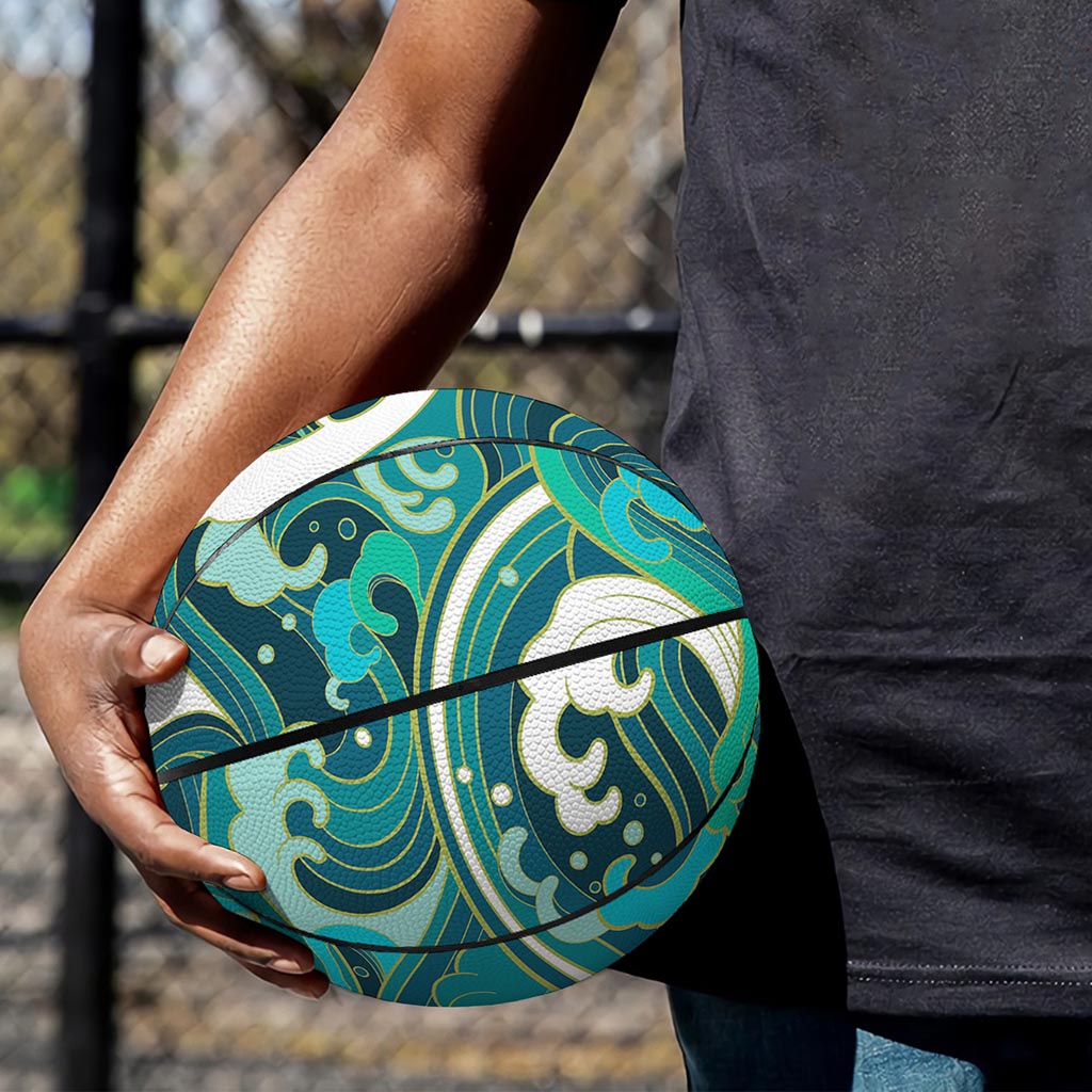 Deep Sea Wave Surfing Pattern Print Basketball