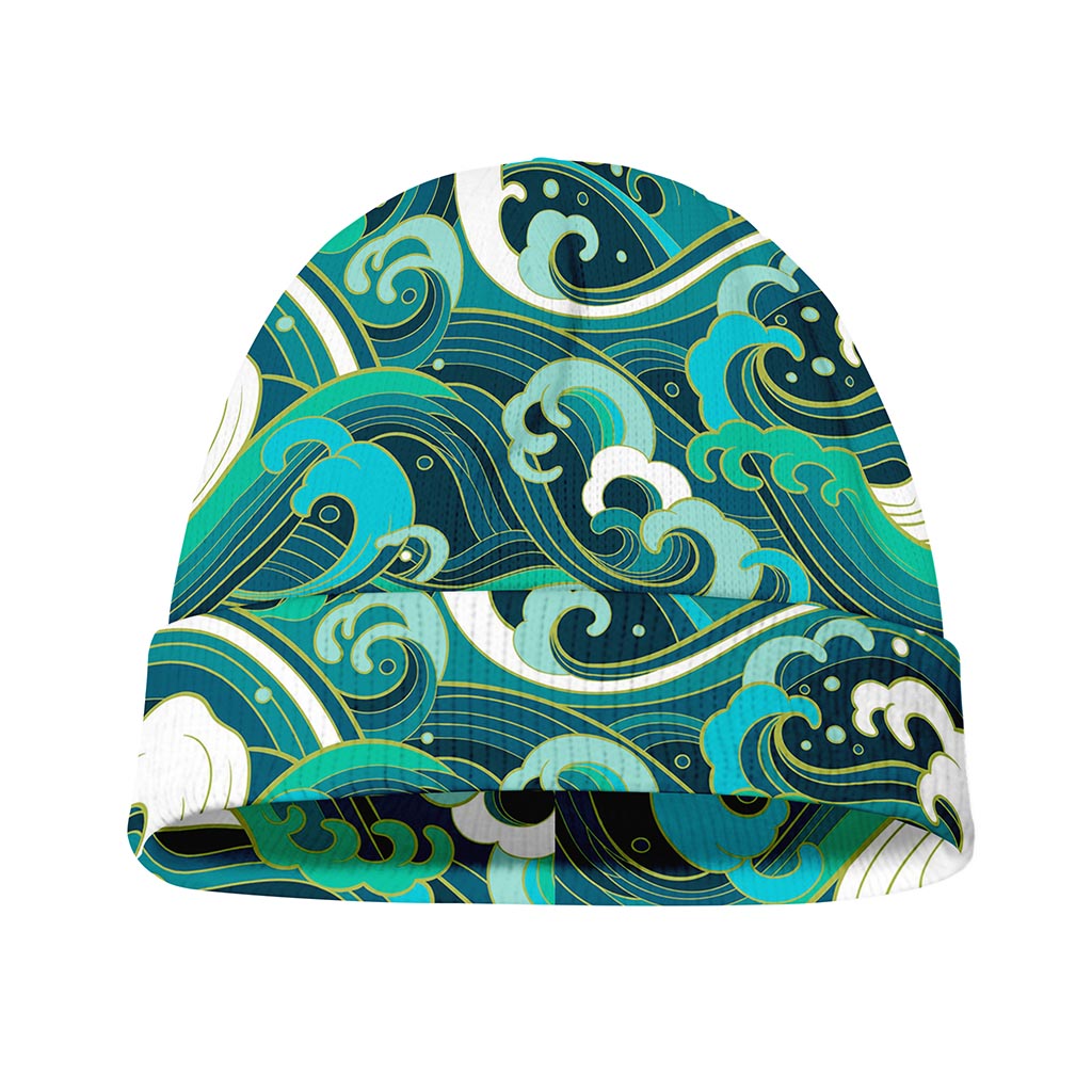 Deep Sea Wave Surfing Pattern Print Beanie