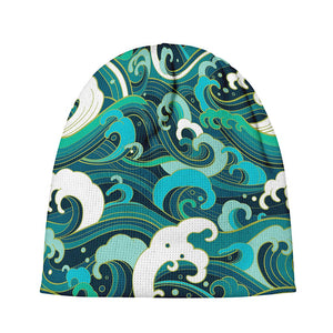 Deep Sea Wave Surfing Pattern Print Beanie