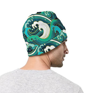 Deep Sea Wave Surfing Pattern Print Beanie