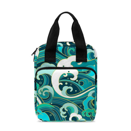 Deep Sea Wave Surfing Pattern Print Bible Tote Bag