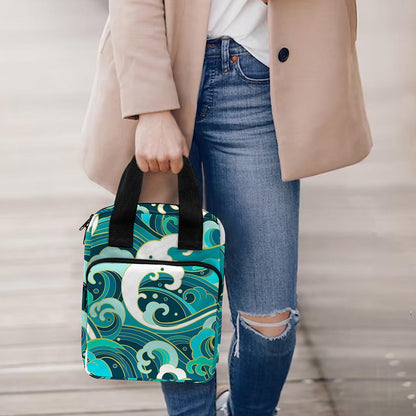 Deep Sea Wave Surfing Pattern Print Bible Tote Bag