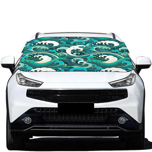 Deep Sea Wave Surfing Pattern Print Car Windshield Snow Cover