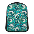 Deep Sea Wave Surfing Pattern Print Casual Backpack