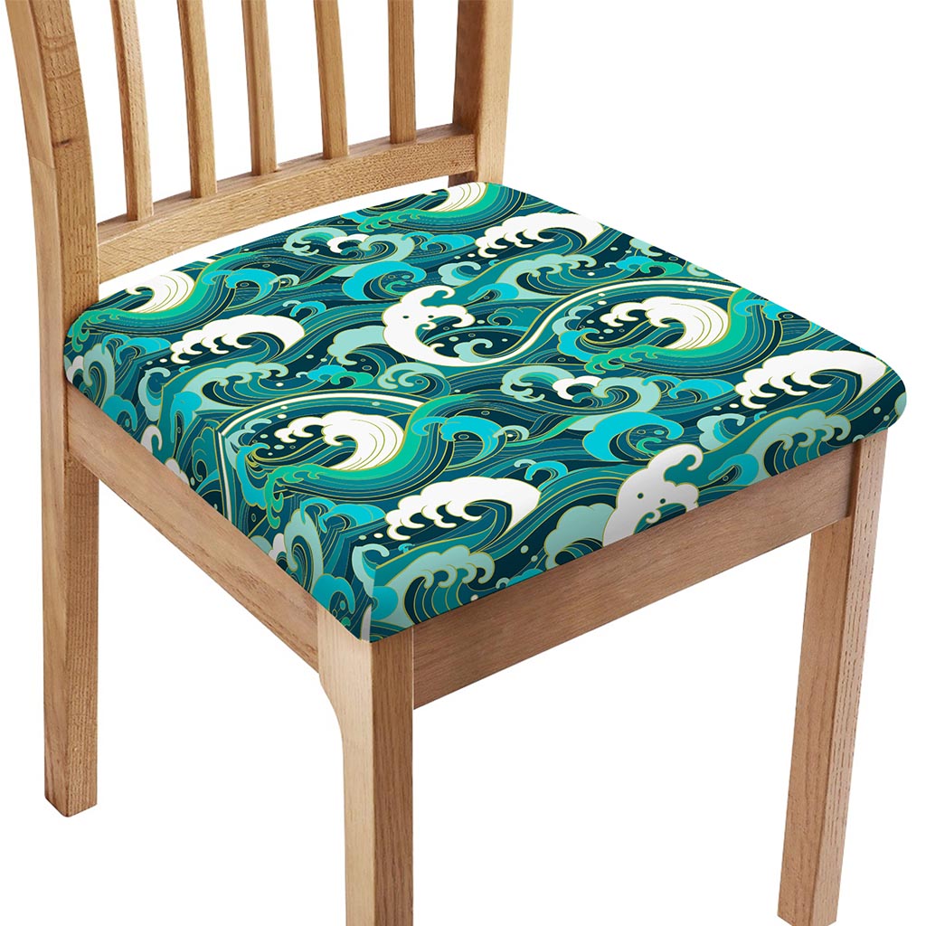 Deep Sea Wave Surfing Pattern Print Chair Cushion Cover