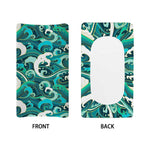 Deep Sea Wave Surfing Pattern Print Changing Pad Cover