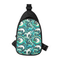 Deep Sea Wave Surfing Pattern Print Sling Bag