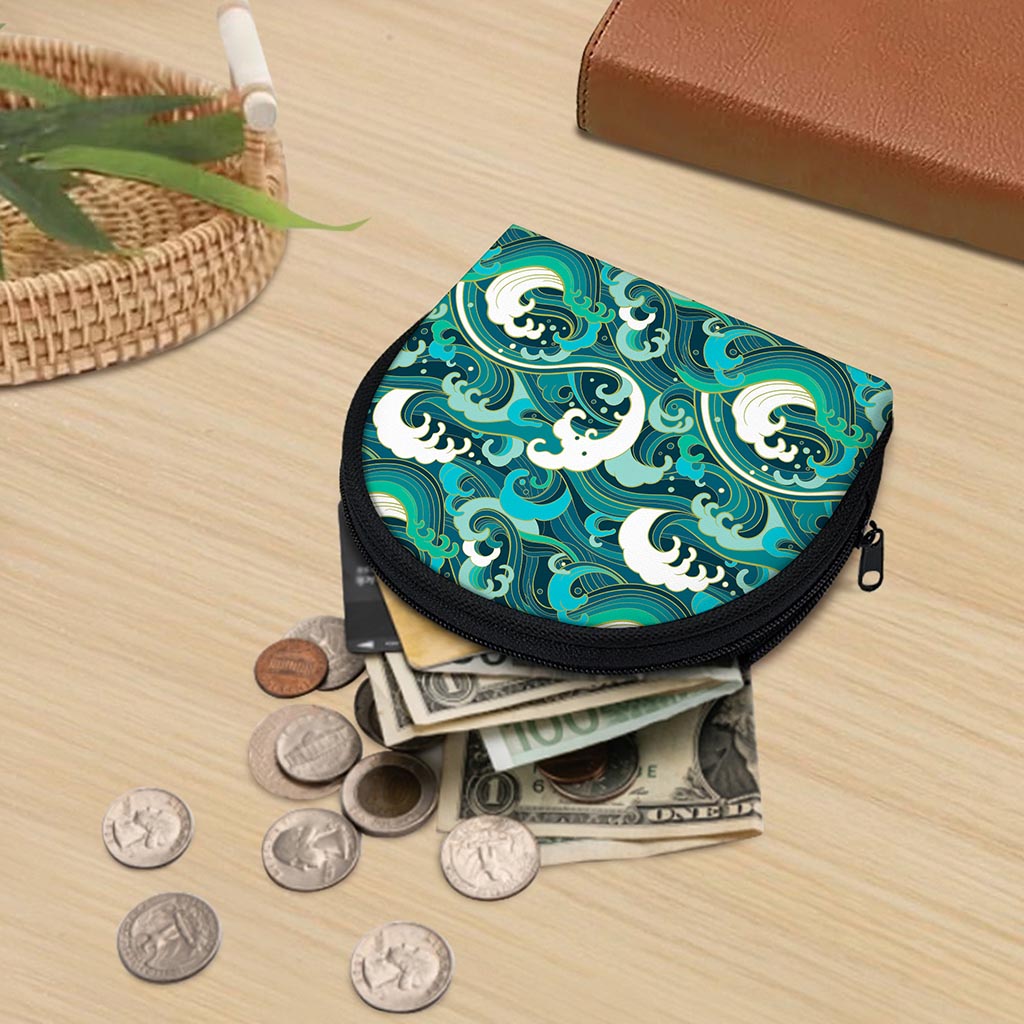 Deep Sea Wave Surfing Pattern Print Coin Purse