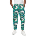 Deep Sea Wave Surfing Pattern Print Cotton Sweatpants