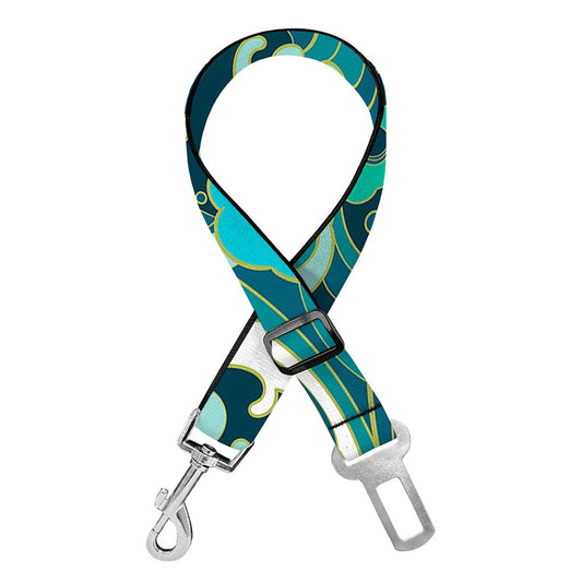 Deep Sea Wave Surfing Pattern Print Dog Seat Belt
