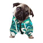 Deep Sea Wave Surfing Pattern Print Dog Zip Up Hoodie