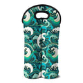 Deep Sea Wave Surfing Pattern Print Double Neoprene Wine Tote