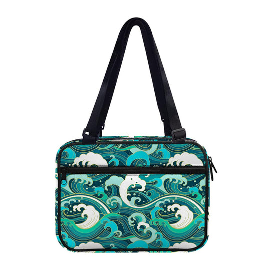Deep Sea Wave Surfing Pattern Print Double Strap Bible Bag
