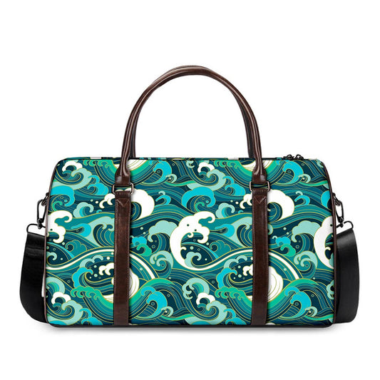 Deep Sea Wave Surfing Pattern Print Duffle Bag