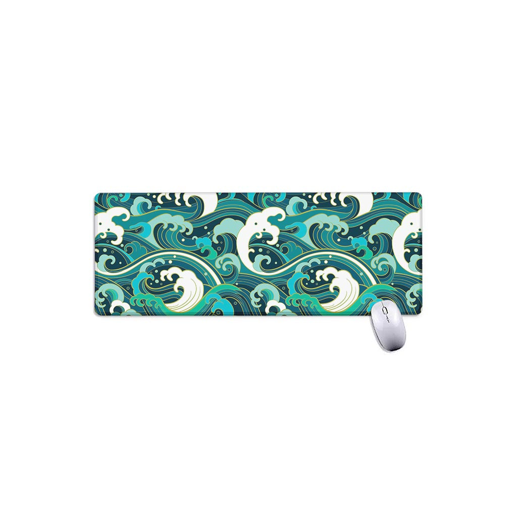 Deep Sea Wave Surfing Pattern Print Extended Mouse Pad