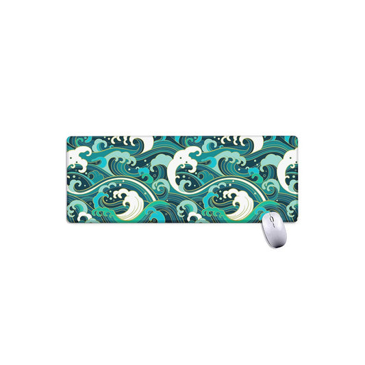 Deep Sea Wave Surfing Pattern Print Extended Mouse Pad