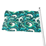 Deep Sea Wave Surfing Pattern Print Flag