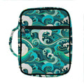 Deep Sea Wave Surfing Pattern Print Front Pocket Bible Bag
