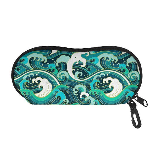 Deep Sea Wave Surfing Pattern Print Glasses Case
