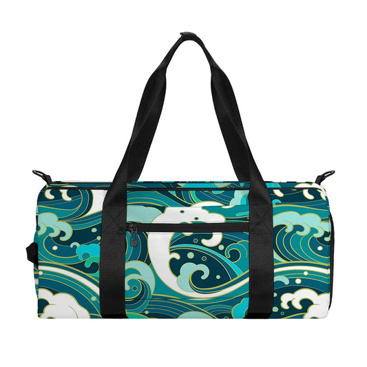 Deep Sea Wave Surfing Pattern Print Gym Bag