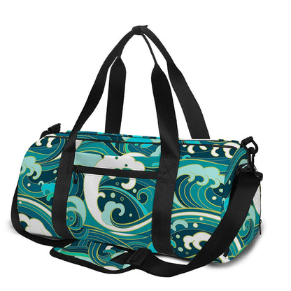 Deep Sea Wave Surfing Pattern Print Gym Bag