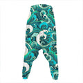 Deep Sea Wave Surfing Pattern Print Hammer Pants
