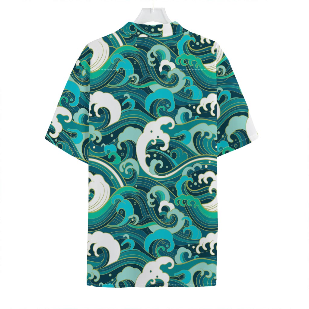 Deep Sea Wave Surfing Pattern Print Hawaiian Shirt