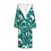 Deep Sea Wave Surfing Pattern Print Hooded Bathrobe