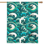 Deep Sea Wave Surfing Pattern Print House Flag