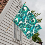 Deep Sea Wave Surfing Pattern Print House Flag