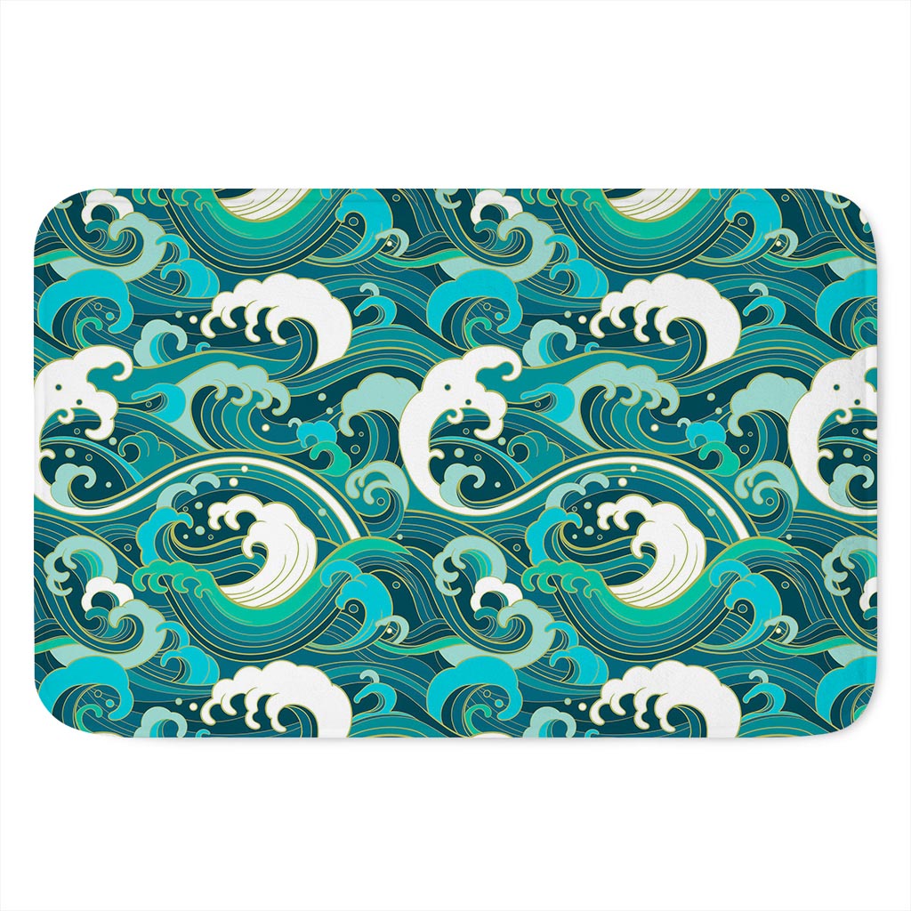 Deep Sea Wave Surfing Pattern Print Indoor Door Mat